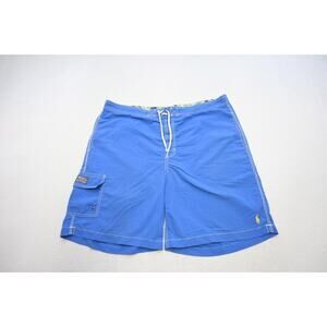 Polo Ralph Lauren Cargo Swim Trunks Blue Water Shorts Netted Mens Size XL